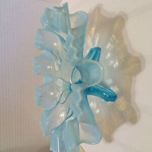 Vintage Norwood French Blue Opalescent Bowl